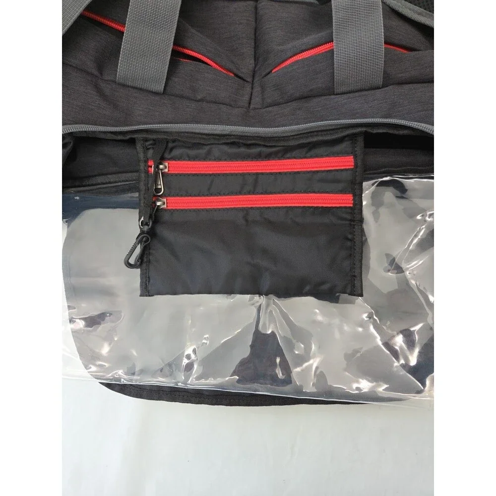 Canway Gym Duffel Bag Travel Sports Bag Carry On Overnight Black Redbmulti...